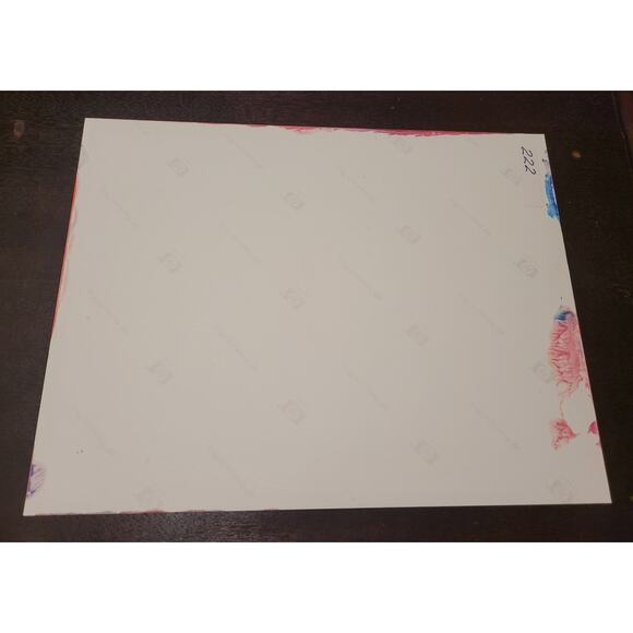 Abstract Wall Art Painting on Photo Paper by Local Artist in white, pink, Yellow - Picture 5 of 5